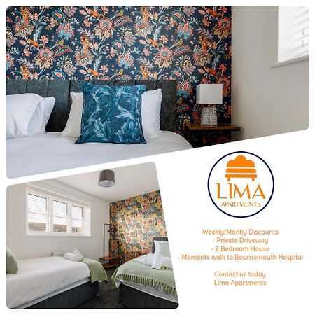 2 Bedroom House-Driveway - Bournemouth Hospital - Long Stay Discounts - Lima Apartments Ltd Екстер'єр фото